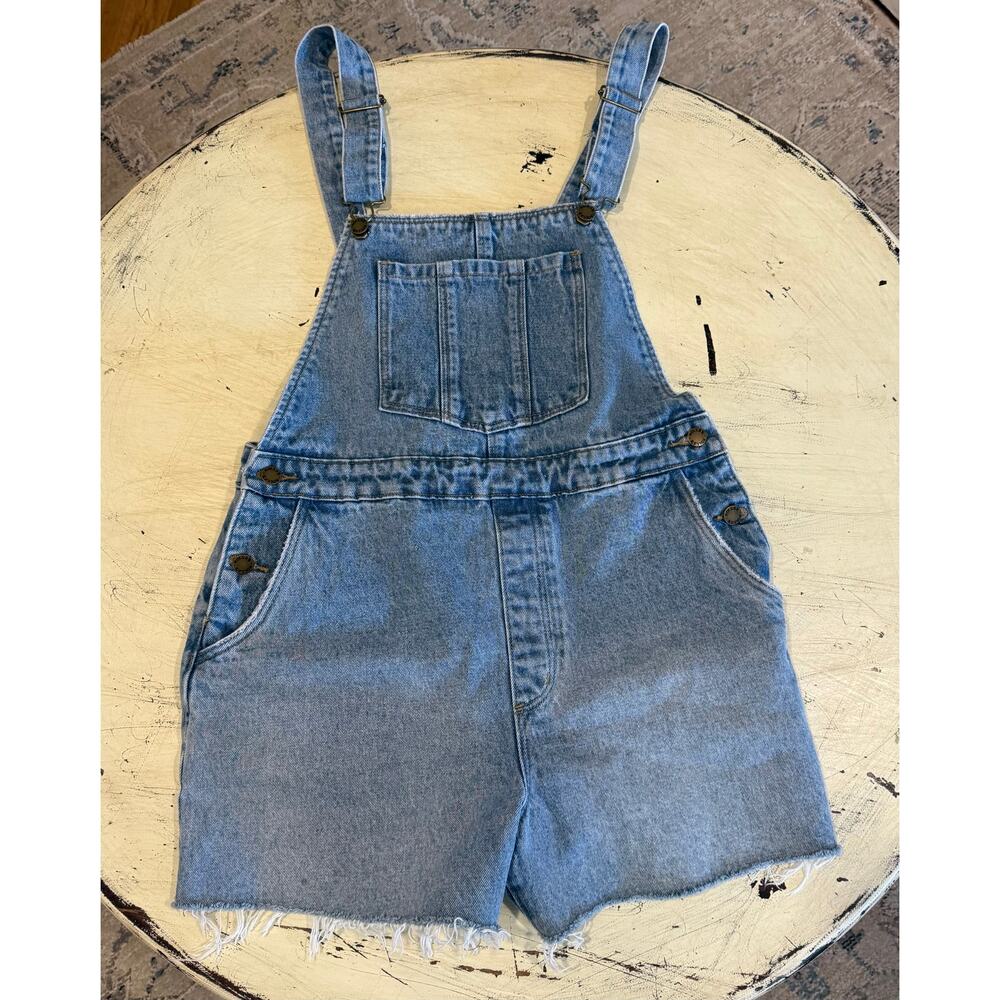 Rolla's Denim‎ Shortalls Womens 28 Light Wash High Rise Cut-Off Overalls